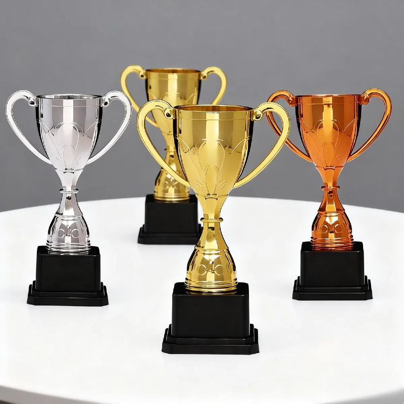 Kindergarten children's trophy, mini trophy production, primary and secondary school children's education, learning and training, dance art trophy, children's plastic golden mini trophy, medal set, honor awarding, reward party, toy supplies manufacturer wholesale Specification image