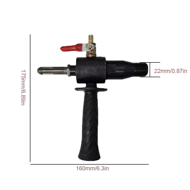 Electric hammer water injector connection rod, electric drill to water drill water filling device, electric hammer to water drill conversion head connection tool Specification image