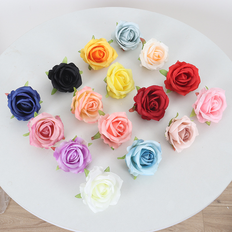 Little Paris faux rose head wedding car DIY cake decoration rose wall decoration flower artificial flower wholesale details Picture
