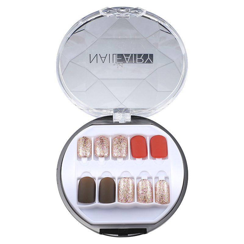 Customized new acrylic box wearable nails, finished nail plates, packaging logo, customized nail art plates, fake nails Item Picture