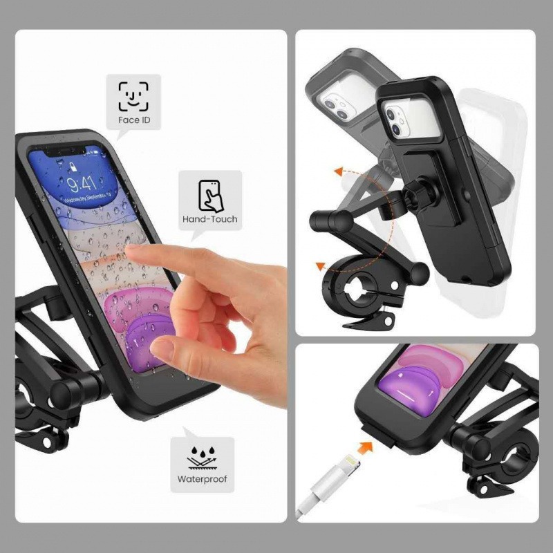 Electric vehicle mobile phone waterproof stand magnetic easily accessible, motorcycle magnetic rainproof mobile phone stand navigation manufacturer wholesale Application Scenario