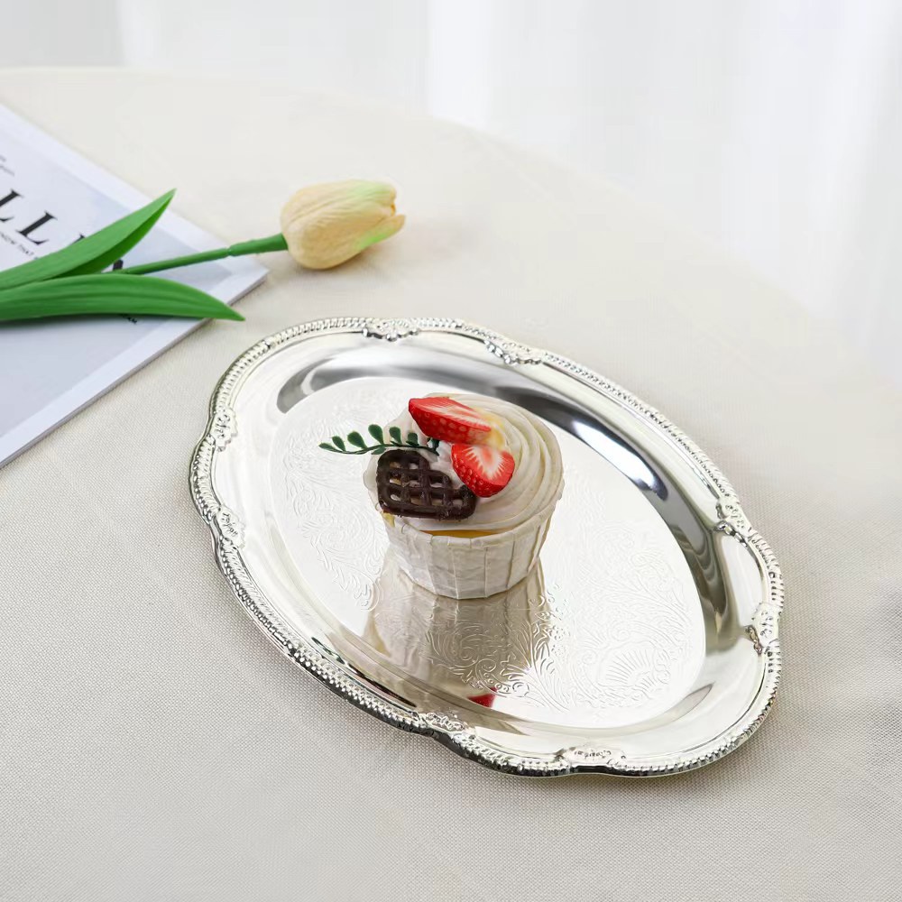 European-style fruit plates, baked afternoon tea, silver-plated cake plates, wedding dessert tables, restaurant and hotel jewelry trays, ornaments