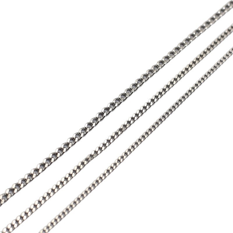 Wholesale of Cuban polished titanium steel four-sided polished Cuban chains, various specifications of bare chain necklaces, bracelets, semi-finished jewelry accessories Item Picture