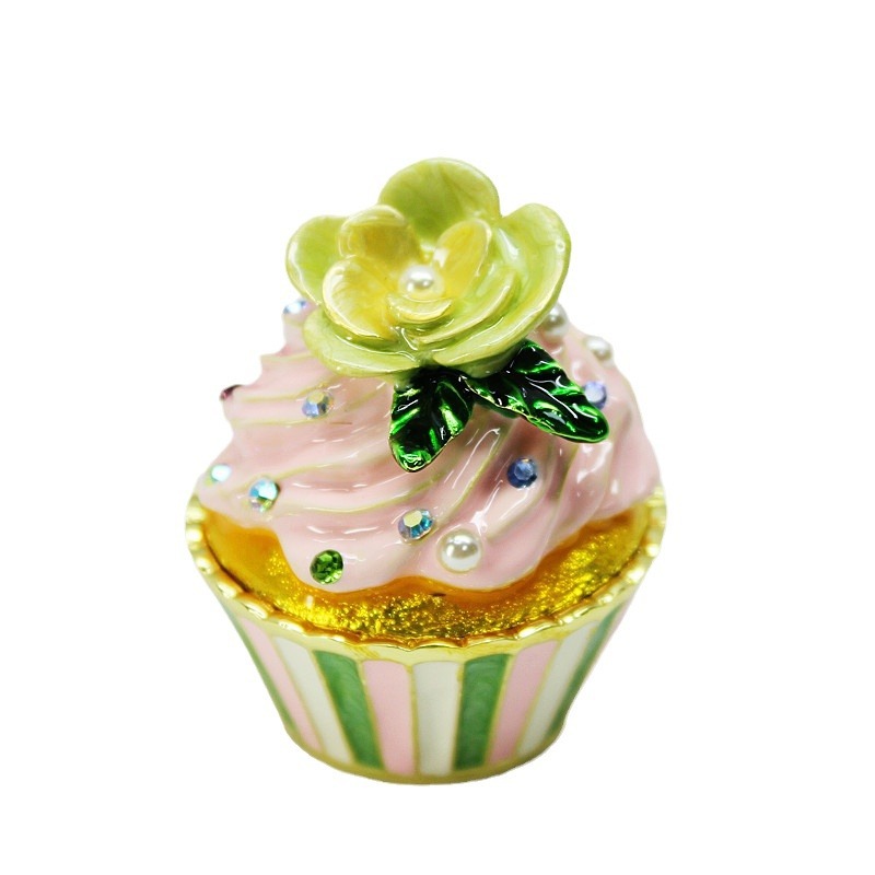 Cross-border supply enamel ice cream decorative box, alloy ice cream jewelry box, creative home Christmas gift Item Picture