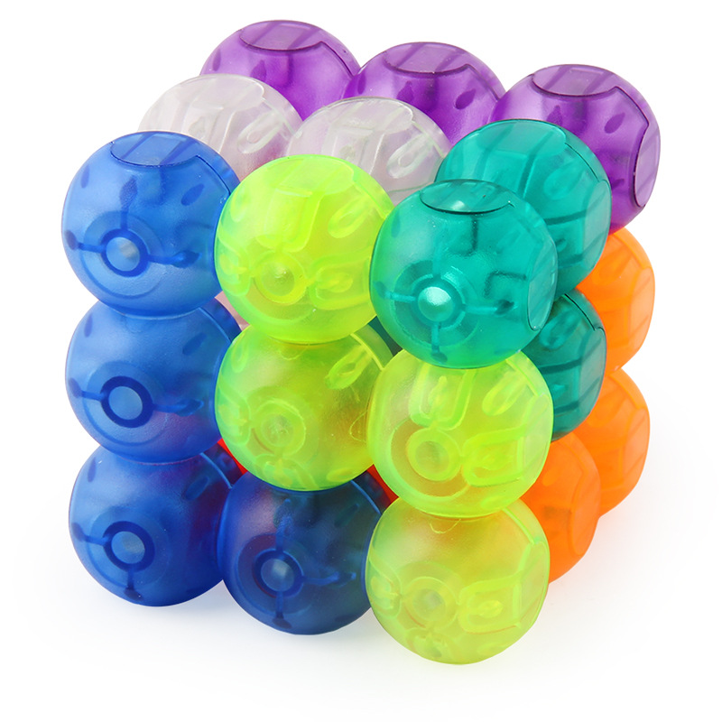 儿童diy创意三阶6cm磁力球积木立体磁力积木魔方带说明书礼品玩具细节图