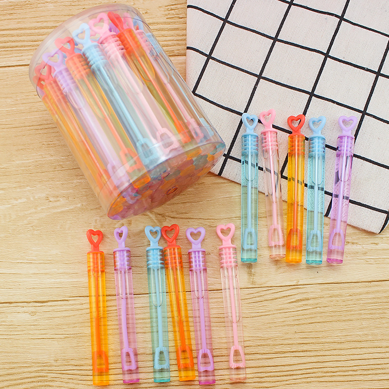 Mini heart-shaped five-pointed star bubble sticks that can't break the bubble water, a variety of colorful children's toys, all come with bubble sticks details Picture