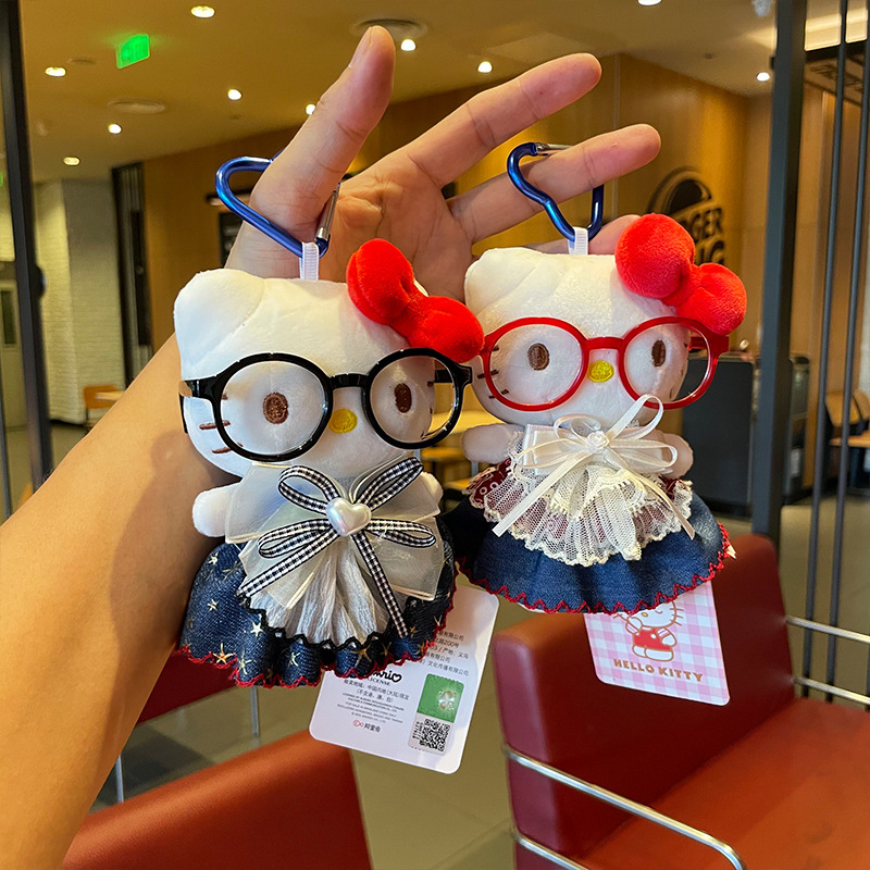 hellokitty小挂件毛绒公仔kitty可爱凯蒂猫包包挂件正版kt猫玩偶