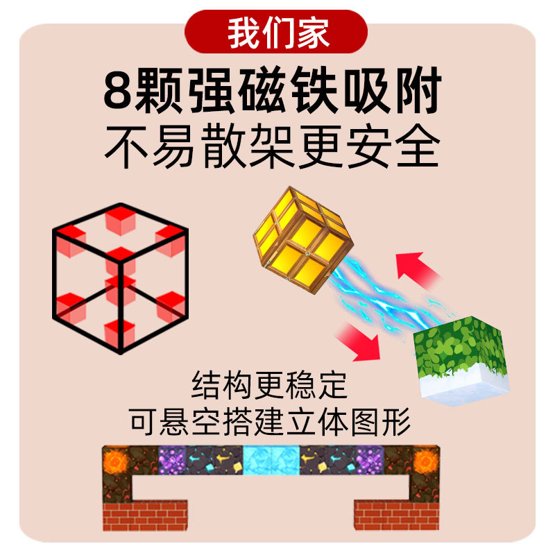 Cross-border World Magnetic Block building blocks, Ice and Snow World theme jigsaw puzzle toys, abs neodymium iron boron magnetic blocks details Picture