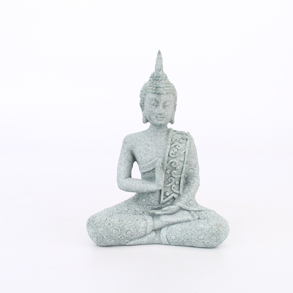 Cross-border resin handicrafts, Southeast Asian-style blue sandstone Buddha statues, Thai and Indian Buddha tabletop home decoration ornaments