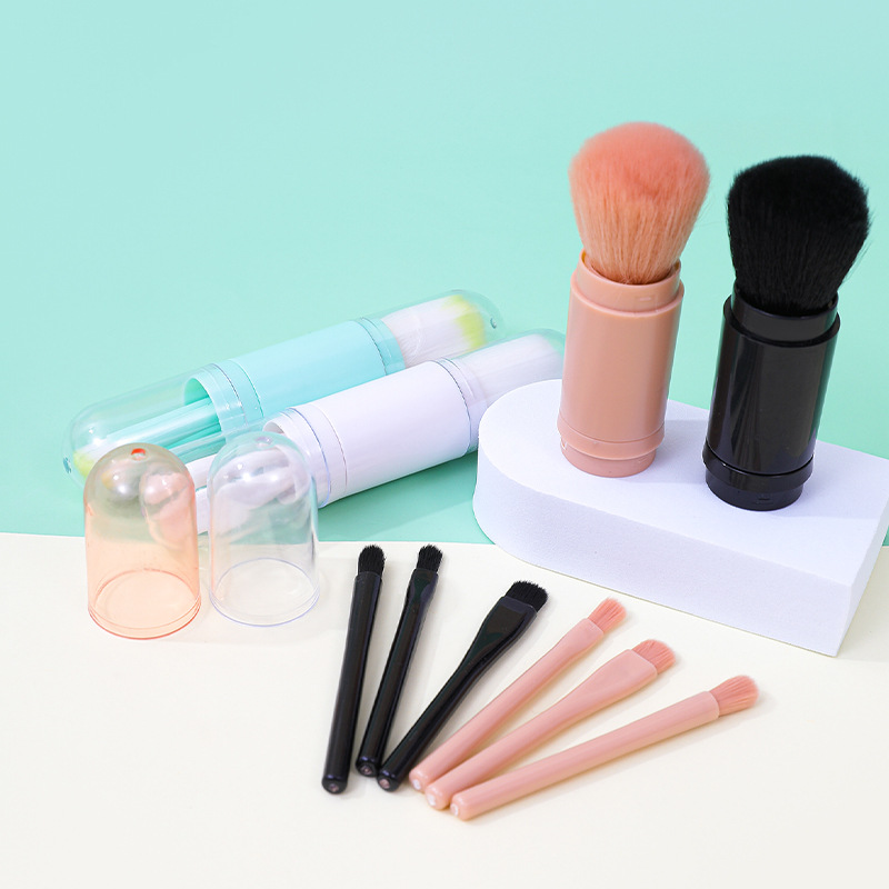 便携四合一多功能伸缩化妆刷一套腮红散粉高光阴影刷美妆工具定制产品图