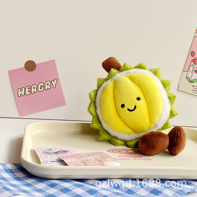 Authentic Cat Mountain King plush toy bag pendant, durian fruit cultural and creative pendant, claw doll, wedding doll details Picture