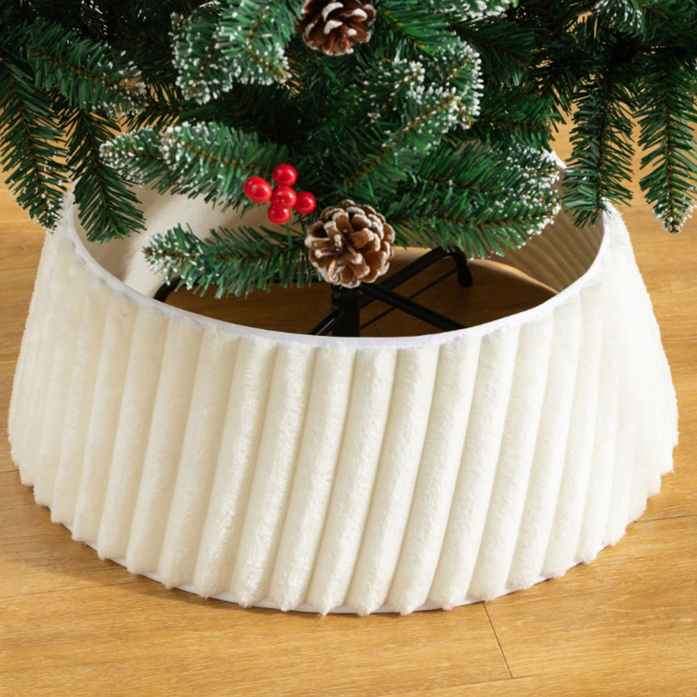 Cross-border new product TEMU Christmas decoration: Plush tree frame, sequined three-dimensional tree skirt base, circular base frame under the Christmas tree details Picture