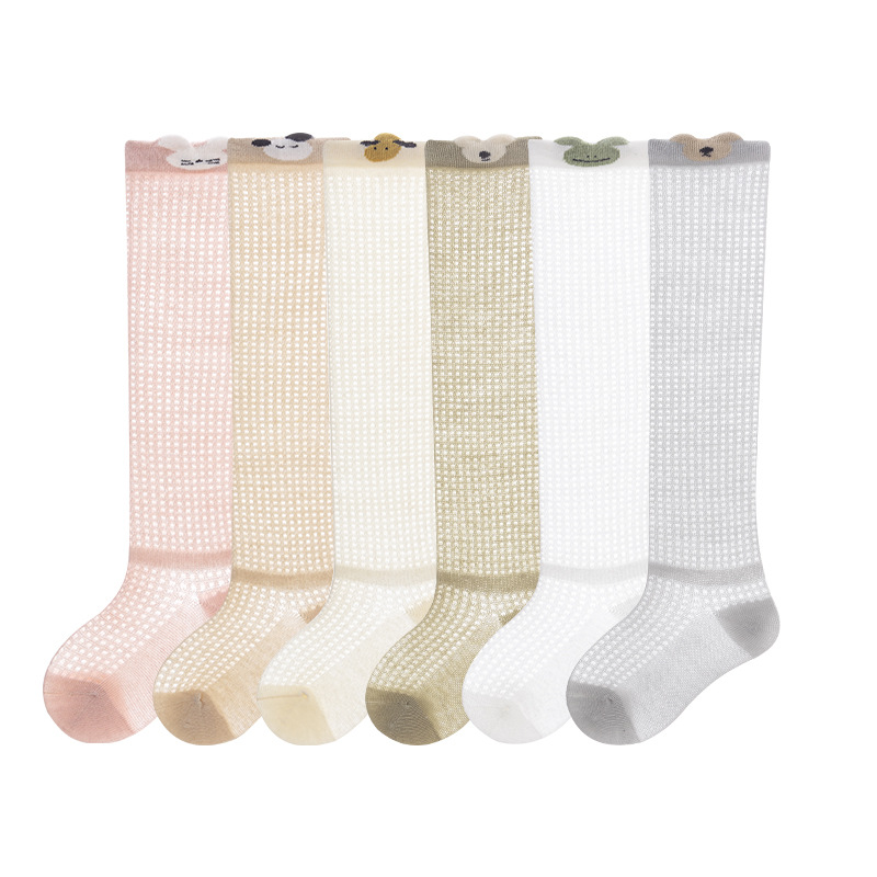 2025 New baby socks Summer Class a cotton ultra-thin mosquito-proof high socks knee-high loose boneless baby long socks for 0-3 years old Item Picture