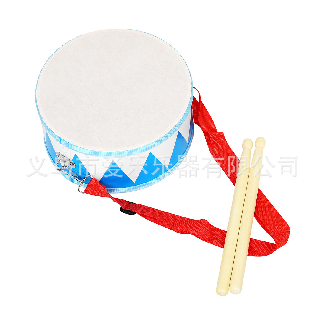 实木小战鼓幼儿园打击乐器双面鼓儿童教具手拍鼓表演小军鼓厂家白底实物图