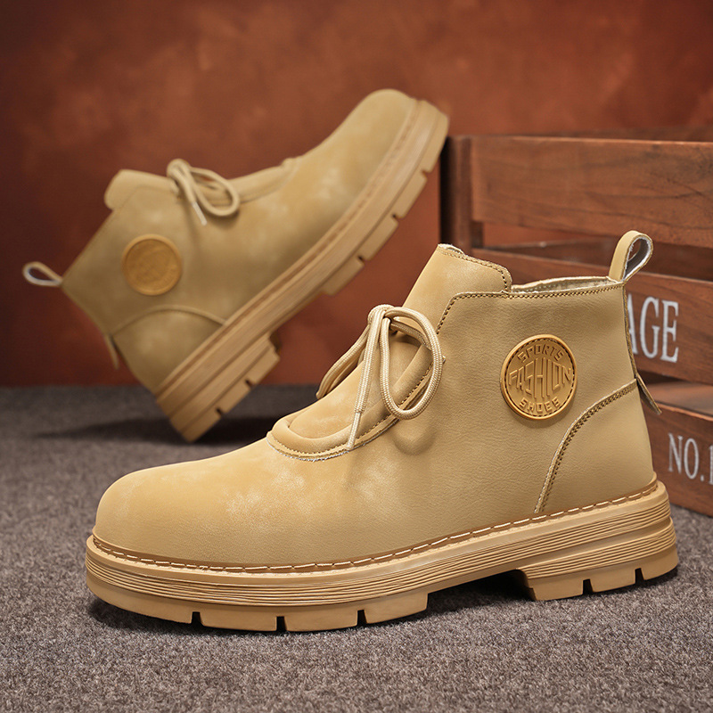 春秋冬季新款男士高帮马丁靴英伦风高品质工装运动潮男靴透气防滑耐磨男鞋皮鞋男士Shoes