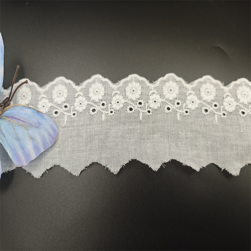 棉布刺绣花边单边棉布花边手工diy童装水溶花边辅料工厂现货