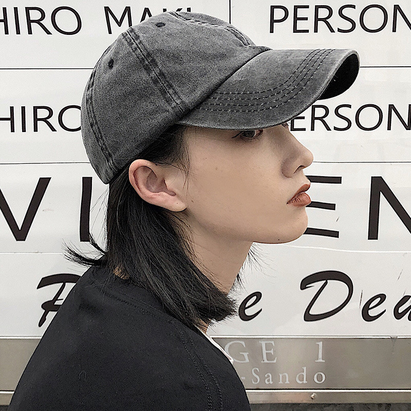 Women's soft-top Korean style Instagram versatile washable solid-color baseball cap casual men's Japanese-style trendy summer details Picture