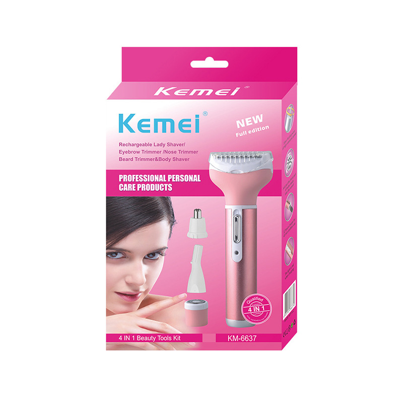 Komei depilador KM-6637 nariz pelo trimmer cejas afeitado de cuerpo completo 4 en 1 afeitado depilador Item Picture