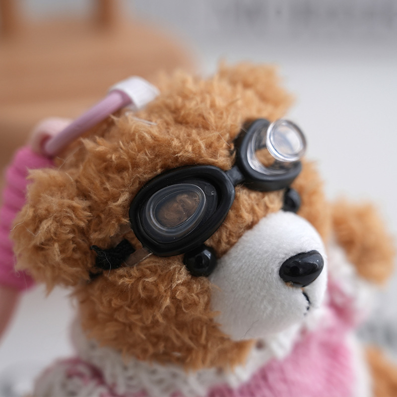 Cute internet-famous dress-up sweater, swimming goggles, exquisite cartoon dress-up bear, plush toy, bear bag and pendant Specification image