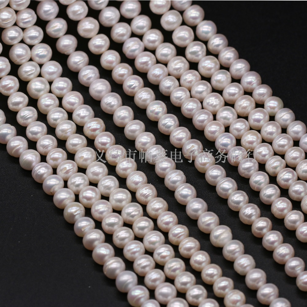 Exquisite natural freshwater pearl round beads DIY jewelry accessories, handcrafted jewelry necklaces, bracelets, pendants, wholesale and production details Picture