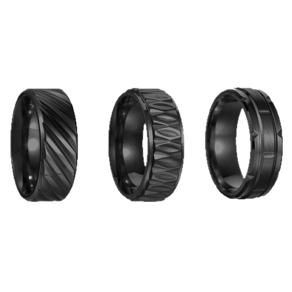 Amazon's new European and American style versatile and fashionable accessory ring, a simple and trendy men's ring and accessory set Item Picture