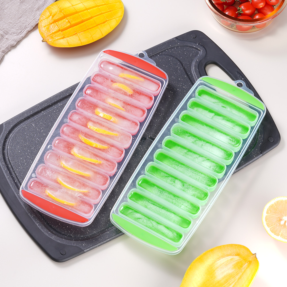 Long ice cube mold with lid, easy to demold, home homemade bar ice box, whisky ice hockey cube tray Specification image