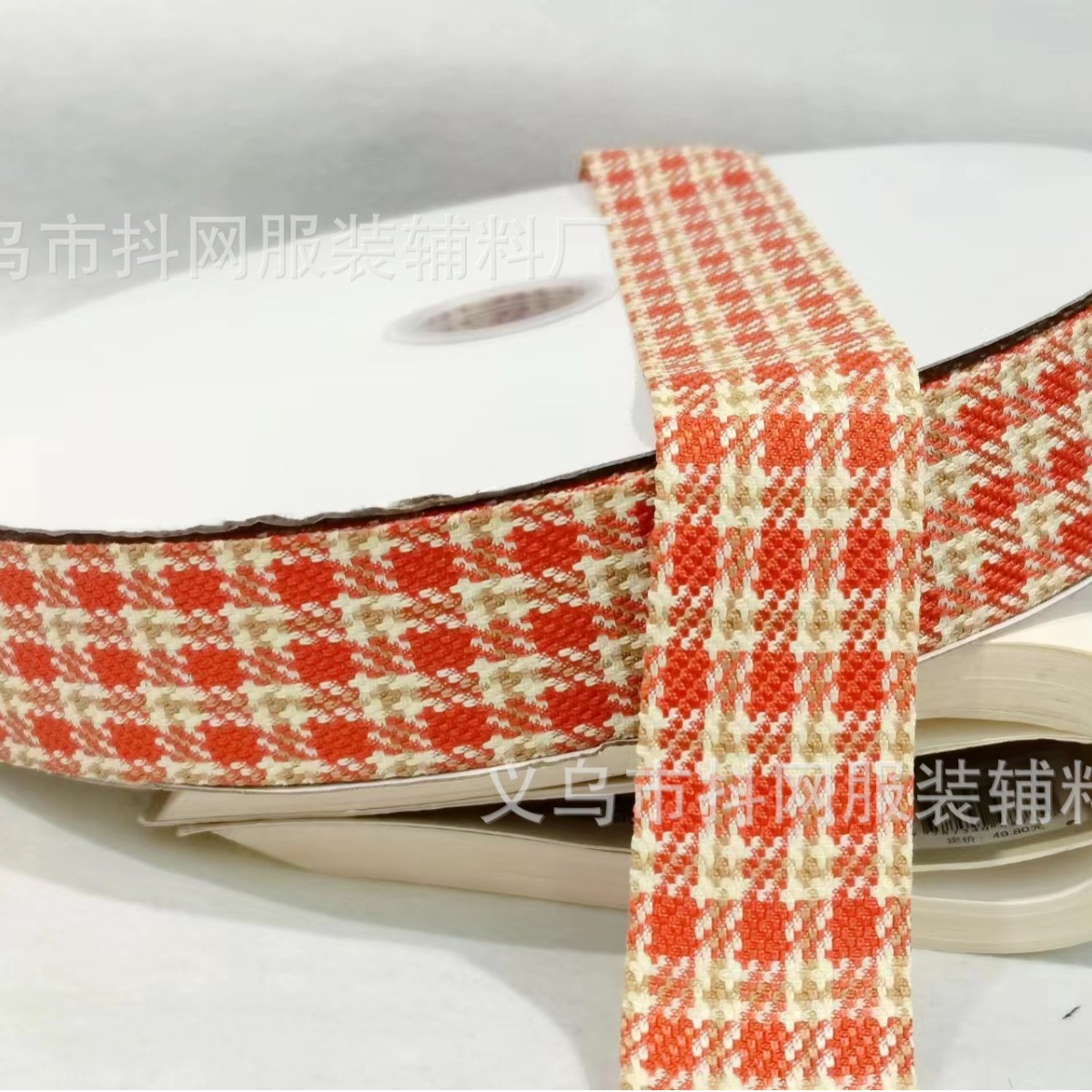 4cm韩版千鸟格纹织带格子丝带DIY蝴蝶结发饰头饰包边鲜花礼盒包装产品图