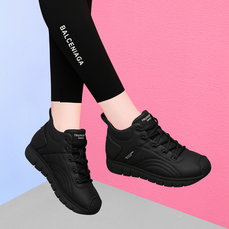 鞋子女士夏季舒适/白鞋增高/飞织/乐福鞋女春夏气质/女士休闲皮鞋产品图