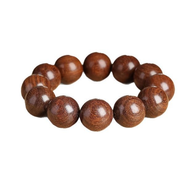 Authentic golden thread Nanmu bracelets from Putuo Mountain, men's natural sandalwood Buddhist prayer beads, golden thread sandalwood cultural collectibles, Hetian jade agarwood bracelets Item Picture