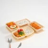 Biodegradable corn starch lunch boxes, environmentally friendly, heat-resistant and refrigerable, three-compartment and four-compartment packing boxes, five-compartment and six-compartment bento boxes details Picture