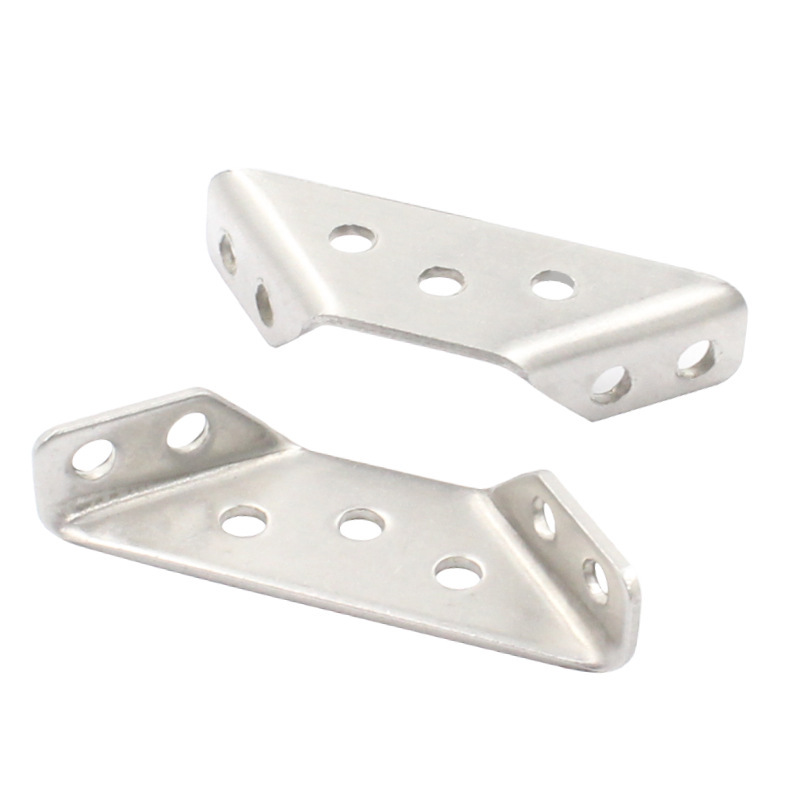 Thickened stainless steel Angle code, three-sided fixed right-angle multi-functional furniture hardware connection accessories, corner wrapping universal Angle iron Item Picture