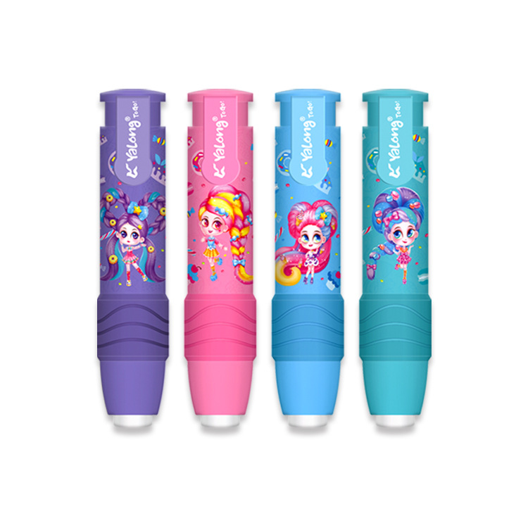High-quality TPR material erasers for student stationery, 4-color mixed office and school erasers details Picture