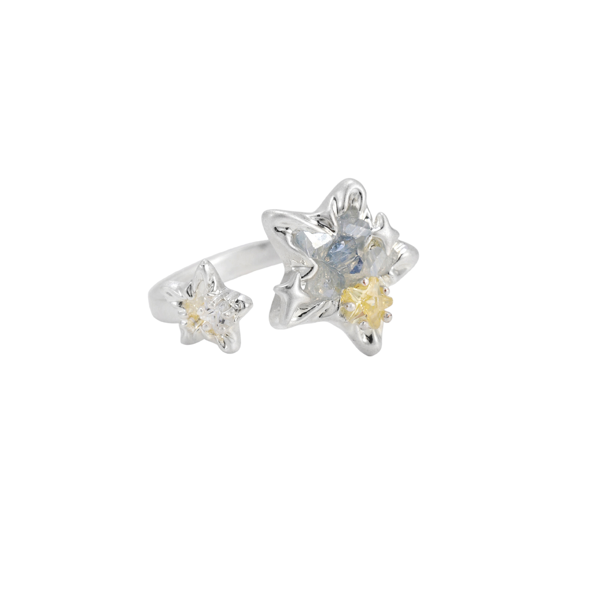 【 Customization 】 Star Sea Shiguang Star Ring, a women's light luxury, high-end, fashionable and versatile, exquisite index finger ring with a sense of design Item Picture
