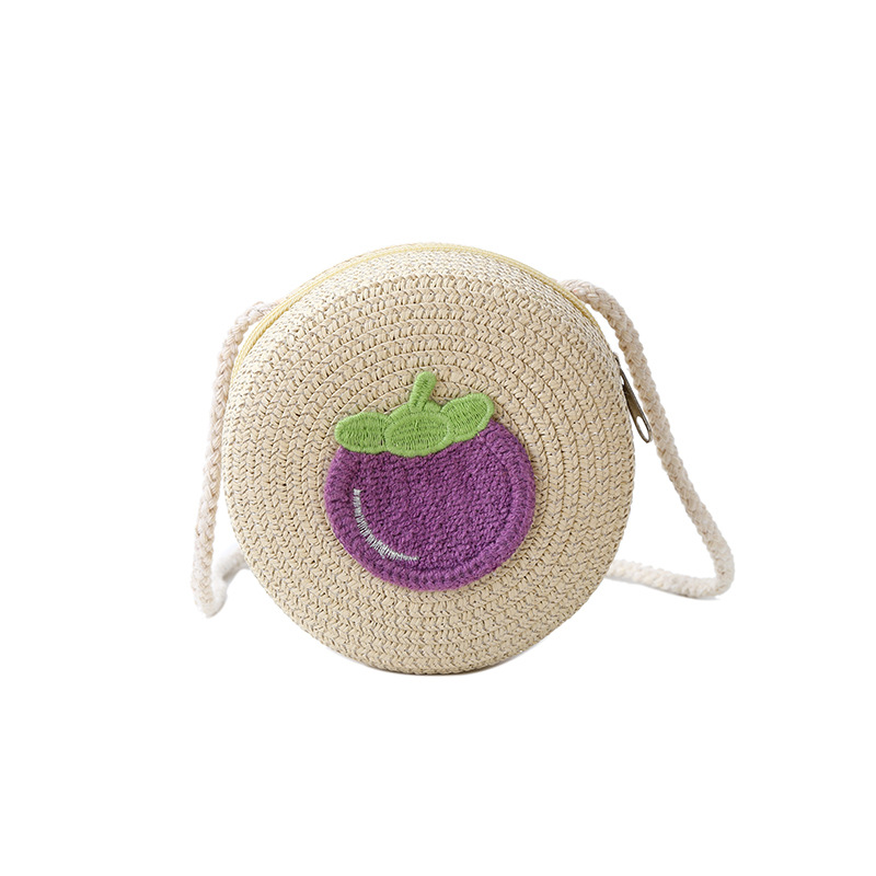 Verano niña niños mar bolso de hierba bolso tejido 2025 nuevo cute de hierba mini crossbody zero monedero Item Picture