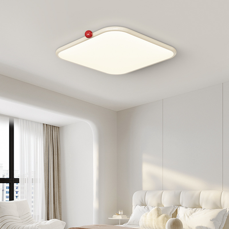 Cream-style bedroom lamp, full-spectrum children's room ultra-thin eye-protecting lamp, wabi-sabi style minimalist room little milk bean ceiling lamp Specification image