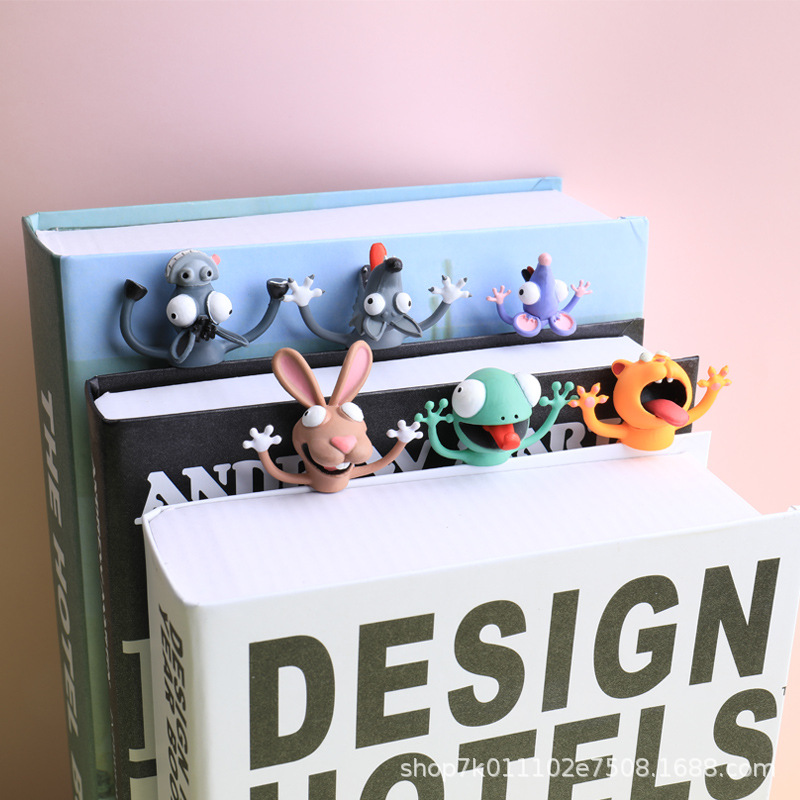 Jiuwumi Orange Text has created 3D animal bookmarks, original PVC creative cultural and creative stationery gifts that are cute and funny details Picture