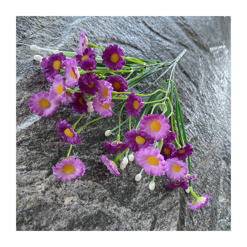 仿真花DIY发饰配件/假花/5朵塑膠花/仿真花/假花批发白底实物图