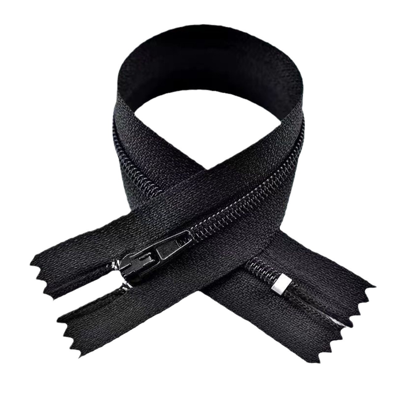 No. 3 nylon dress pants zipper black and white anti-slip pants front, clothing pocket pull lock, self-locking strap lock, no slip Item Picture