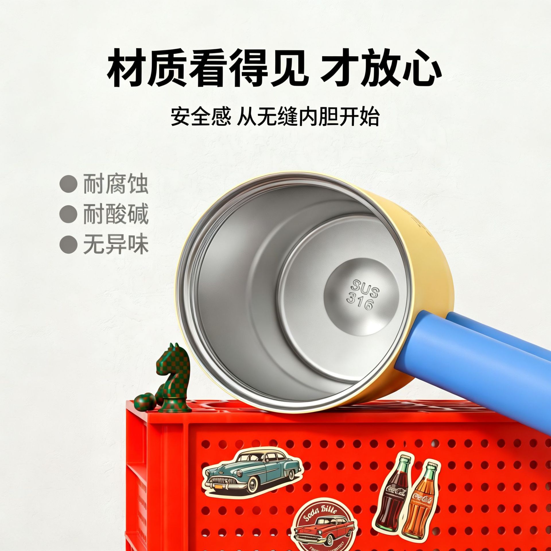 كأس الماء الثقيل الحجم من الفولاذ المقاوم للصدأ المصنوع من الفولاذ المقاوم للصدأ Specification image