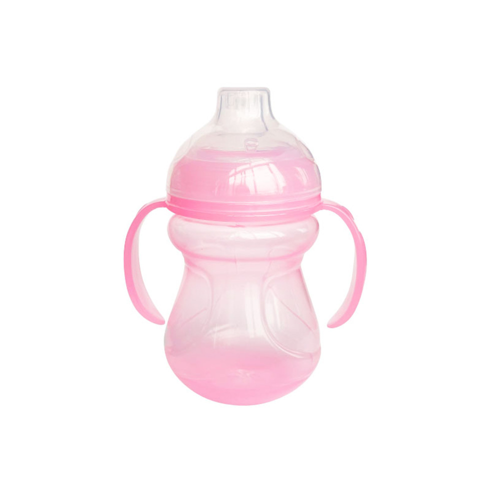 超宽口pp婴儿宝宝鸭嘴杯防漏防呛儿童直饮学饮杯训练水杯彩盒装白底实物图