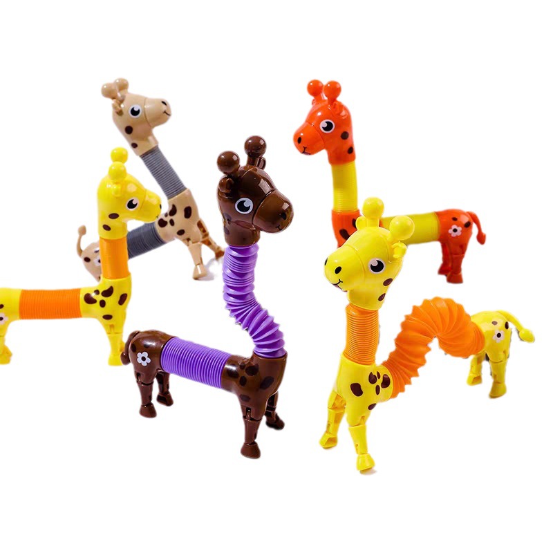 Stretching tube giraffe Versatile luminous creative cartoon telescopic suction cup parent-child interactive children's educational and stress-relieving toy Item Picture