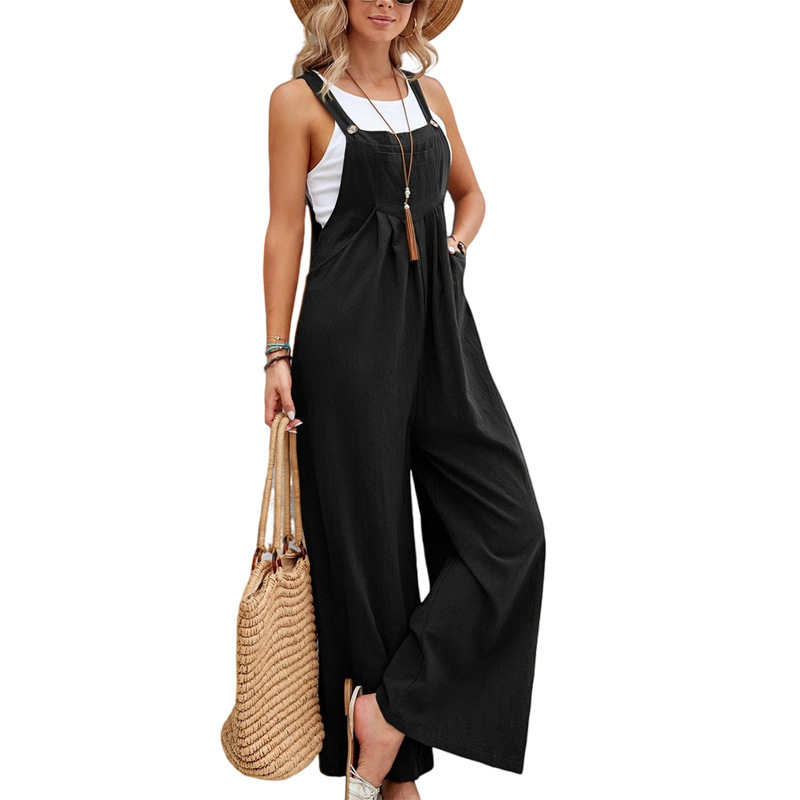 In 2023, the best-selling solid-color casual overalls for European and American women's clothing on Amazon, eBay independent store and wish Item Picture