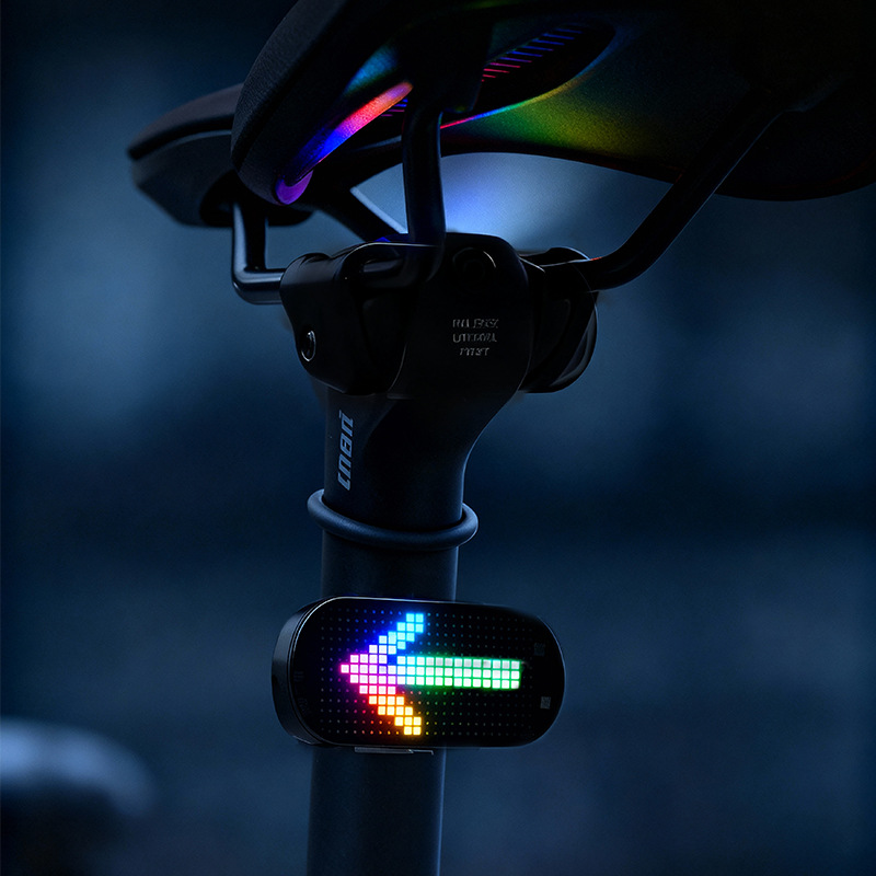 Smart LED bicycle taillights, automatic brake and steering warning DIY animation, universal warning lights for mountain and road bikes details Picture