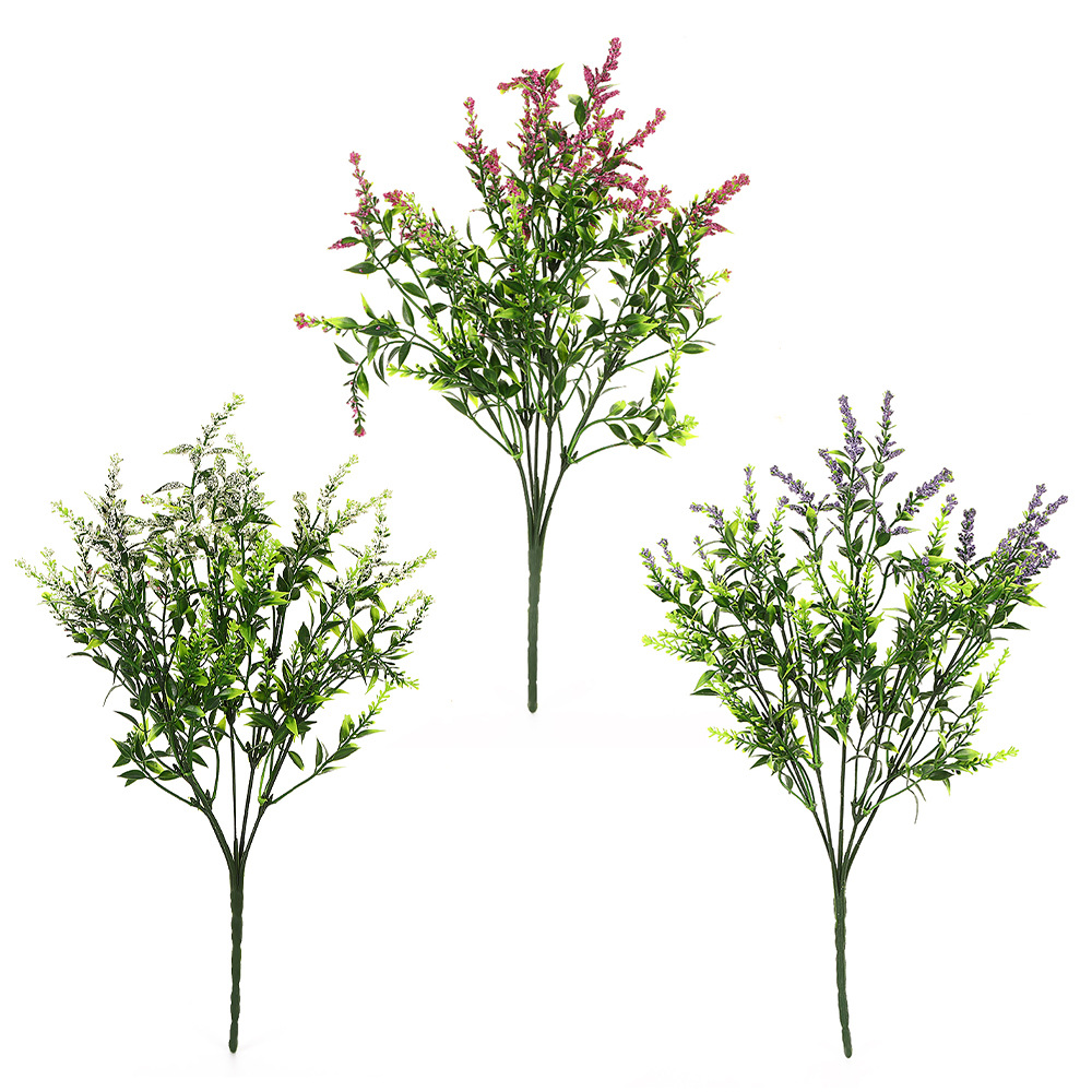 仿真花DIY发饰配件/假花/5朵塑膠花/仿真花/假花批发白底实物图