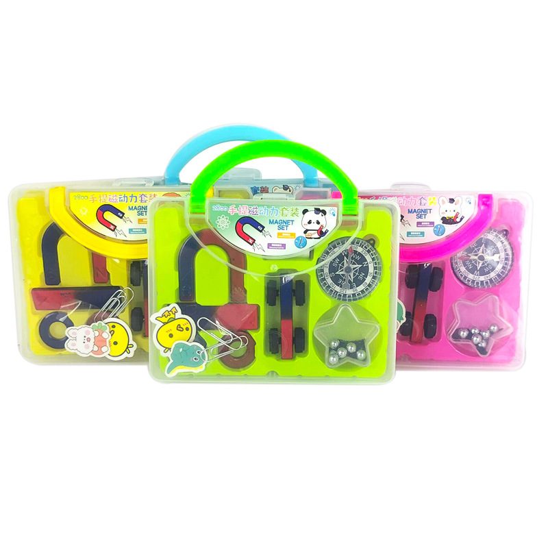 Primary school student 2800 Portable magnetic power set Compass Fun Magnetic levitation Magnet Magnet Magnet Science Experiment play Item Picture