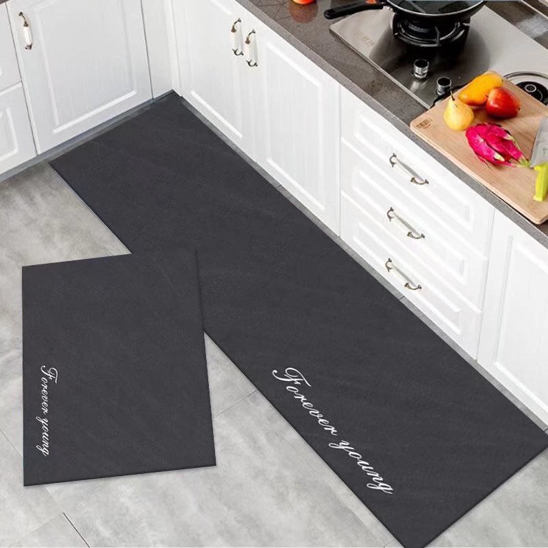 Cross-generation simple solid-color diatom mud floor MATS, kitchen water-absorbing and dirt-resistant two-piece set floor MATS, bathroom easy-to-maintain door MATS