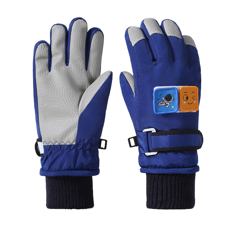 Children's gloves for boys and girls, winter skiing, fleece warmth, touch screen, winter windproof and cold-proof gloves, cross-border Item Picture