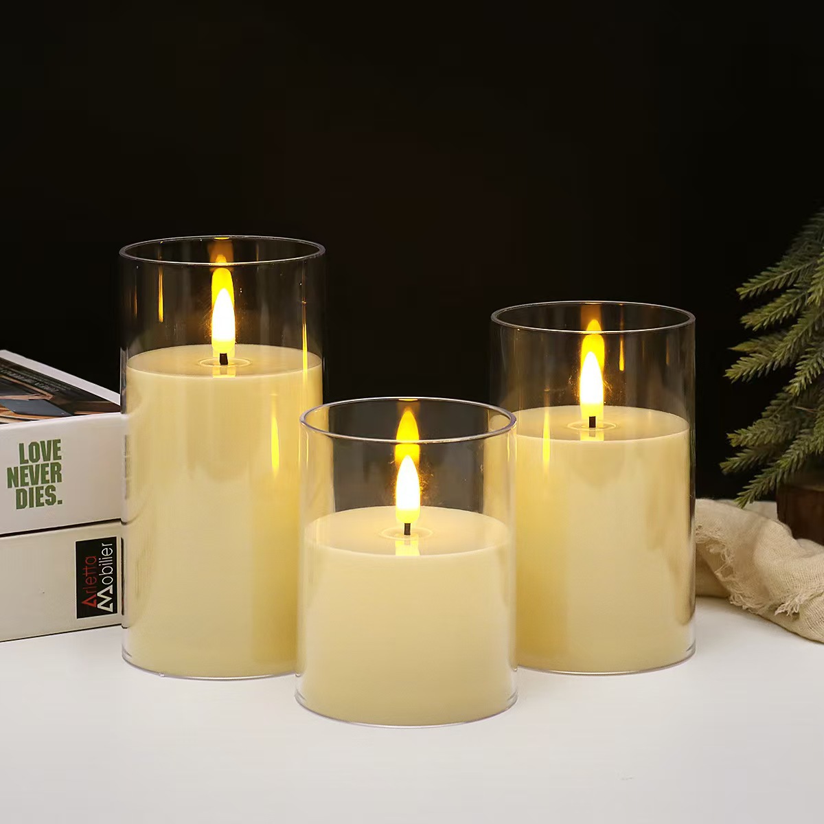 Cross-border best-selling LED electronic candles, concert candlelight ornaments, murder mystery game atmosphere lights, Christmas night lights, distant Specification image
