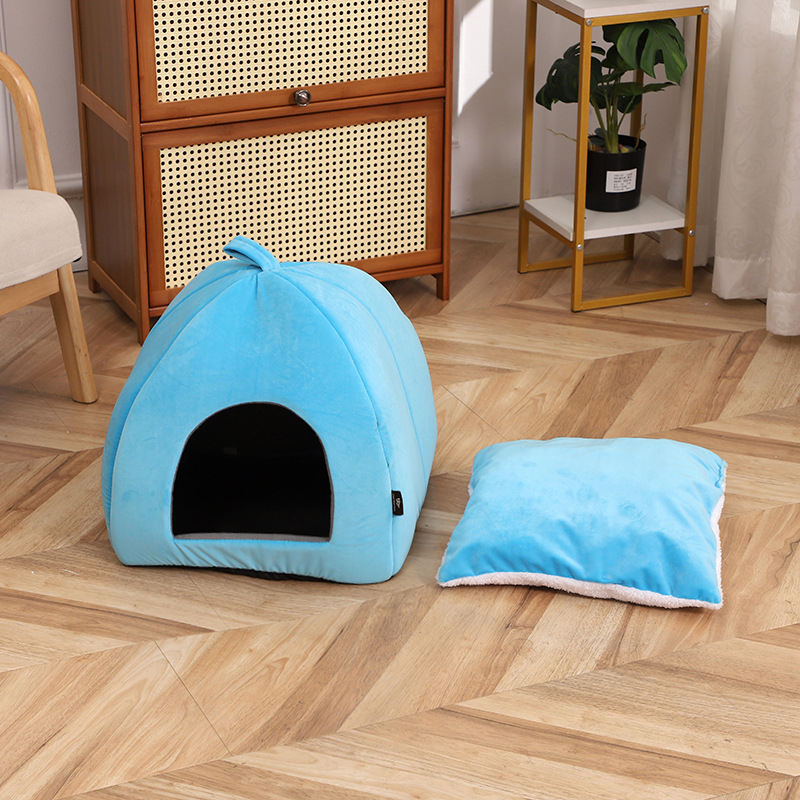 Single-layer yurt pet cat bed, scratch-resistant and wear-resistant Dutch fleece cat and dog small house, pet sleeping windproof cage wholesale Application Scenario