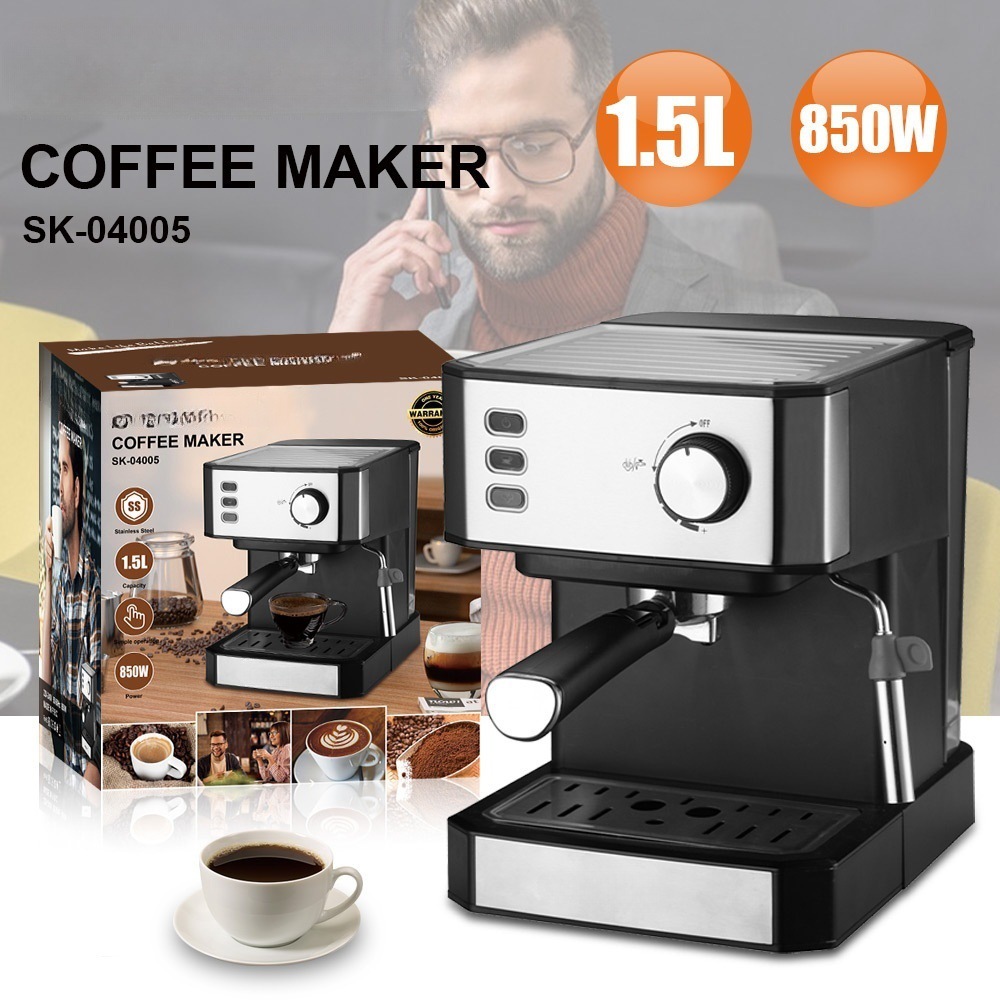110V cross-border consignment Italian household coffee extraction machine, office steam milk foam semi-automatic integrated machine details Picture